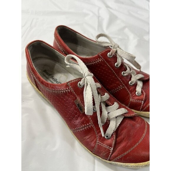 JOSEF SEIBEL Womens Red Leather Caspian Comfort Sneakers Size 7 - Picture 12 of 14